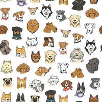 Set of different dog breeds illustration in a flat style. vector