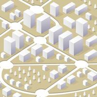 The isometric view is used to create a diagram of a city, building. The map is drawn so that the distance between objects appears the same as if an observer were standing on top of each object. vector