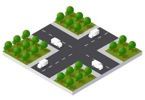 Cityscape icon design elements with isometric building city map. Isolated collection for creating your perfect city vector