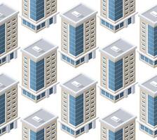 Isometric module city is a architecture urban building illustration from modern design game and business shape seamless pattern vector