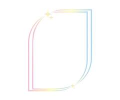 Minimalistic geometric linear shape y2k . Trendy linear design with frame, star. Aesthetic retro element illustrated for banners, poster design. vector