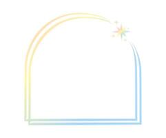 Minimalistic geometric linear shapes y2k . Trendy linear design with frame, star. Aesthetic retro element illustrated for banners, social media, poster design. vector