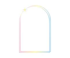 Minimalistic geometric linear shapes y2k . Trendy linear design with frame, star. Aesthetic retro element illustrated for social media, poster design. vector