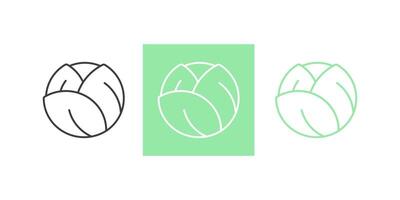 Cabbage icon outline. Food vegetables icon in 3 color. Isolated in white. Illustration logo. vector