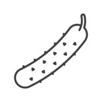 Cucumber simple icon outline. Isolated in white. vector