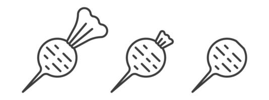 Radish simple icon. Outline style. Isolated On White Background vector