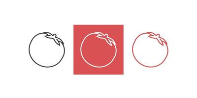 Tomato icon outline. Food vegetables icon in 3 color. Outline style illustration design on white background. EPS 10 vector