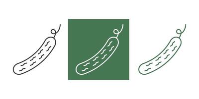 Cucumber icon outline. Food vegetables icon in 3 color. Outline style illustration design on white background. EPS 10 vector