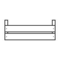 Wooden box line icon. Isolated in white background Empty wood crate outline icon. vector