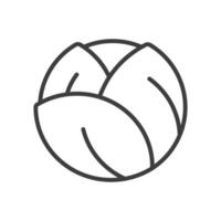 Cabbage icon outline. Isolated in white. Simple Illustration logo. symbol. web vector