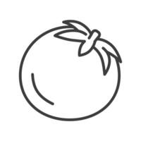 Tomato icon simple line. Outline style illustration. solated in white. logo web vector