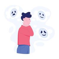 A flat character illustration of phasmophobia disorder vector