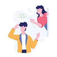 Character based flat illustration of mental support vector