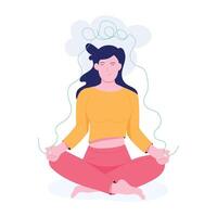 Meditation practice illustration designed in flat style vector