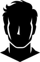 man face black silhouette design isolated on white background vector