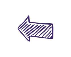A thick, hand-drawn arrow with diagonal stripes, pointing to the right. Ideal for design projects, presentations, and creative illustrations vector