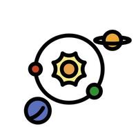 Solar System for Space Icon vector