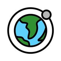 Moon Orbiting for Space Icon vector