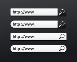 Set of search address and navigation bar vector