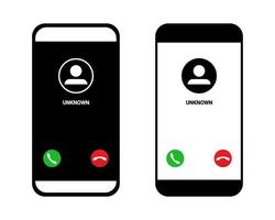 Incoming call on smartphone screen. Call screen smartphone interface vector