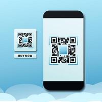 Smartphone screen with qr scan. Scanning qr code for online payments, online purchases, money transfers vector