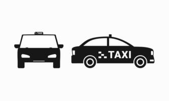 Set of taxi icon. Front and side view vector