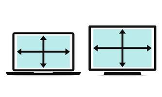 Full screen preview on laptop, computer. vector