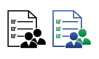 Document with check marks and user profile. Candidate approved vector