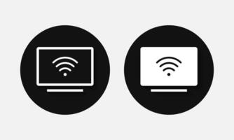 Device connected to wifi icon. computer connected to the internet vector