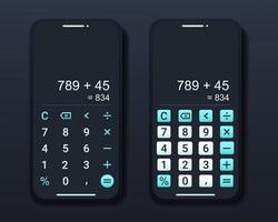 Smartphone with calculator app vector
