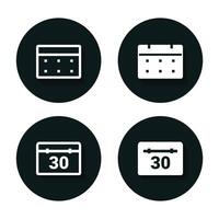 Set of calendar time schedule icon vector