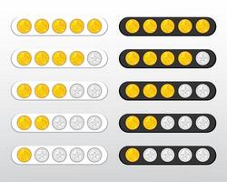 Set of star rating review icon for apps and websites. Star coins vector