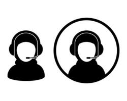 Customer service muslim women avatar icon. User with headphone. Client service and communication. Call center operator sign vector