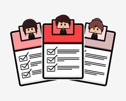 Document checklist with profile cartoon character vector