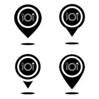 Cafe and restaurant map pin. Food location vector