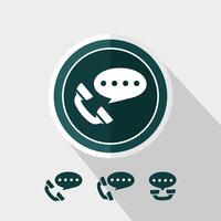 Phone speech bubble icon in trendy flat style. Simple icon of a call. Symbol for your website, logo, app, UI vector