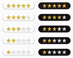 Set of star rating review icon for apps and websites vector