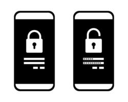 Phone is locked. Password security access on mobile icon. Private authorization sign. Authentication login from system vector