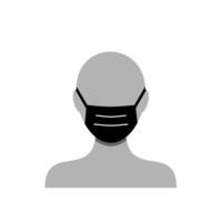 Silhouete person with face mask. Wearing medical mask to prevent the spread of virus, germs, pollution design concept vector
