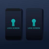 Password security access on mobile .Lock screen. Phone locked. Private authorization sign vector