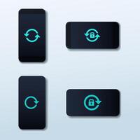Set of smartphone screen rotation. Mobile rotate symbol. Screen lock rotation vector