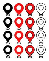Set of map pin. Pinpoint icon vector