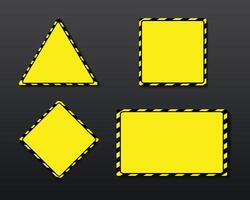 Set of blank caution, warning signboard vector