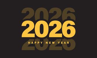 2026 Happy New Year text design. vector