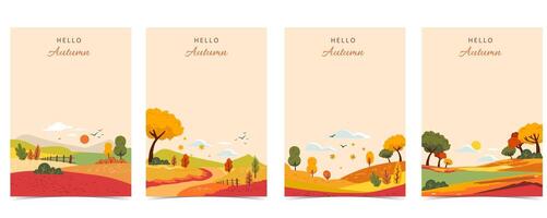 autumn background with view and sky beautiful natural scene vector