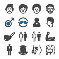 man icon set vector