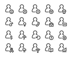 person and user line icon set vector