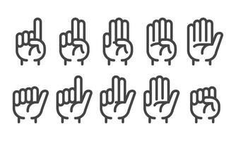 finger counting icon set vector
