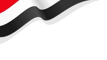 wavy yemen flag frame background with copy space for text. yemen national day vector