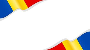 wavy romania flag frame background with copy space for text. romania national day vector